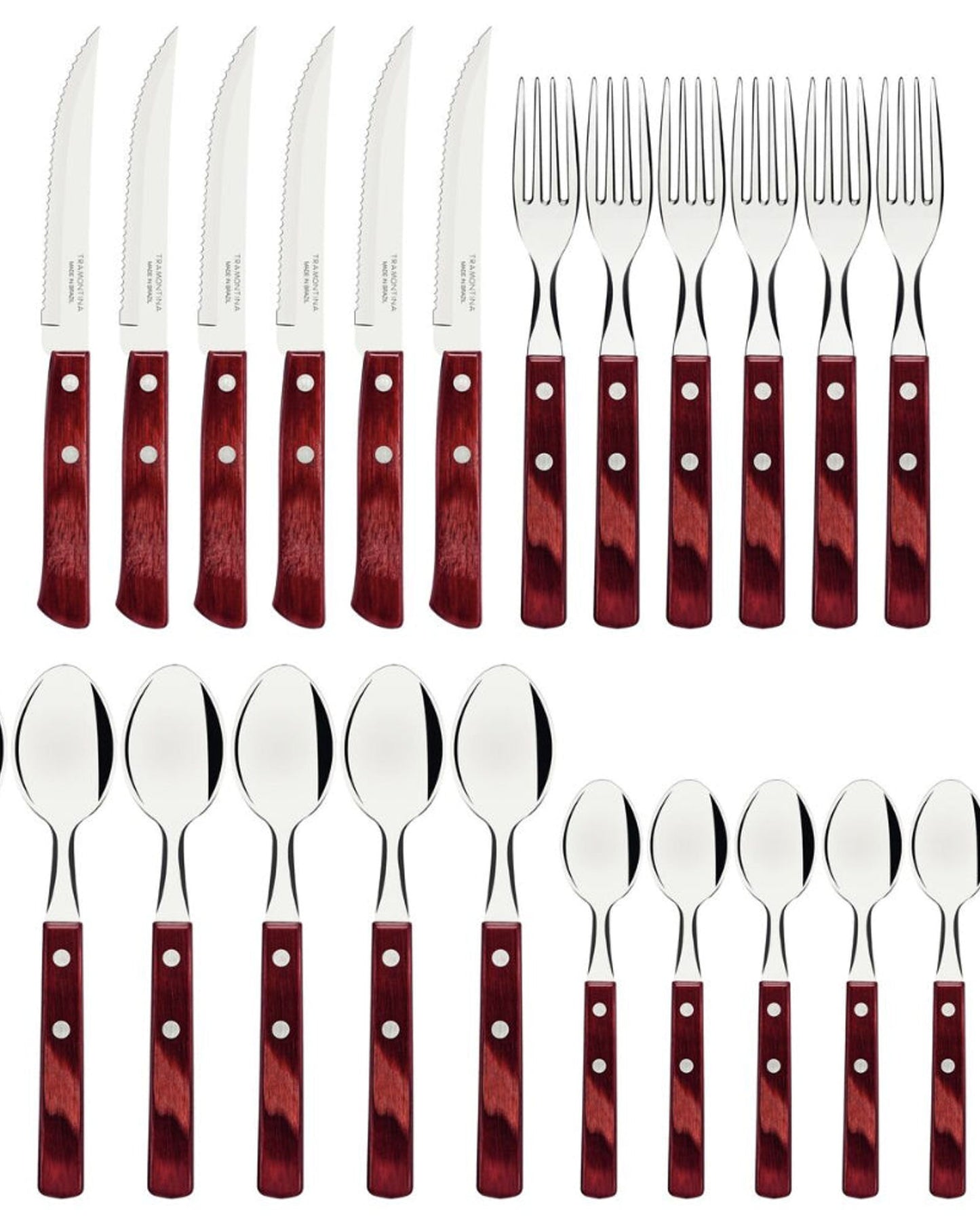 Tramontina Polywood Flatware Set 24Pc Red