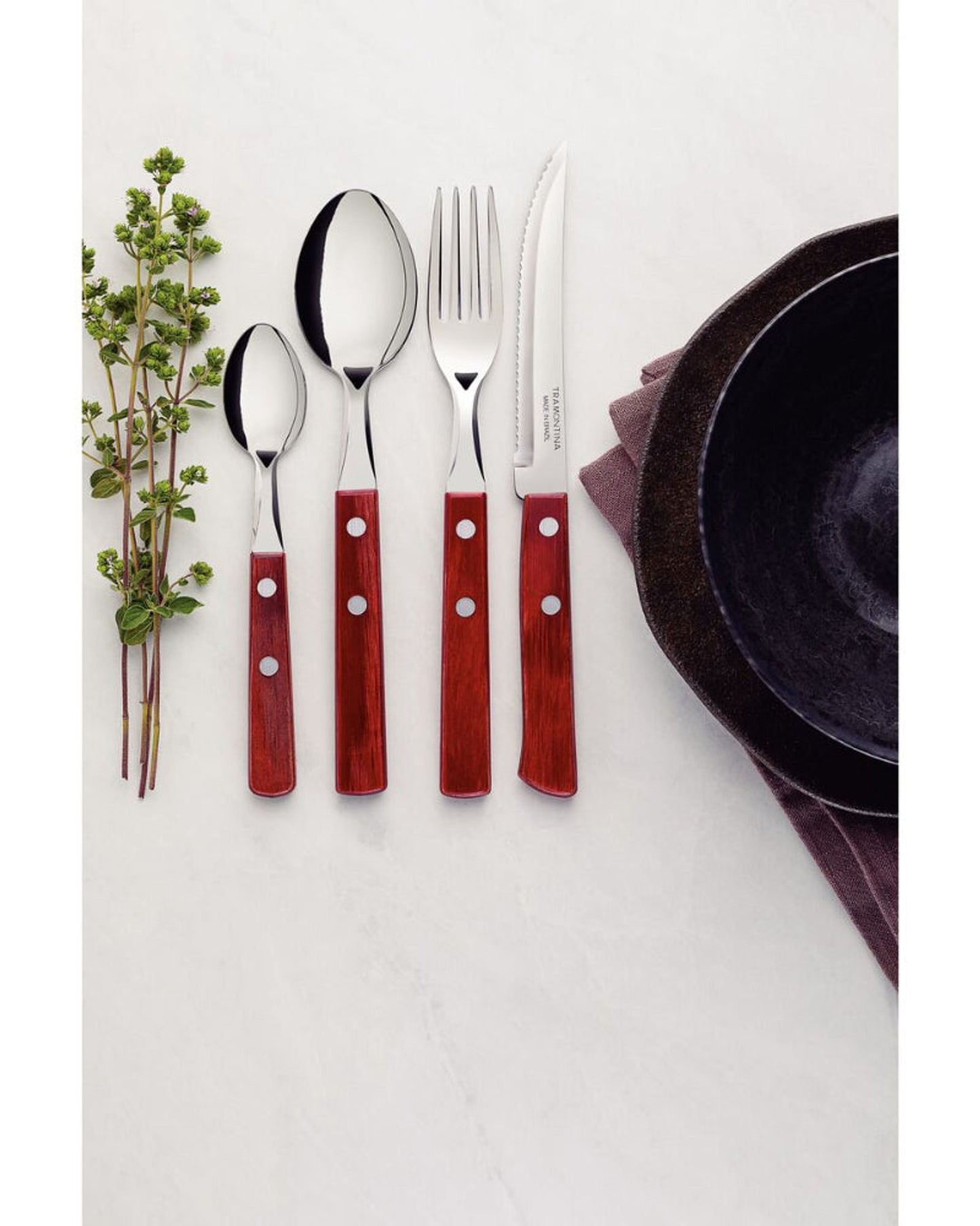 Tramontina Polywood Flatware Set 24Pc Red