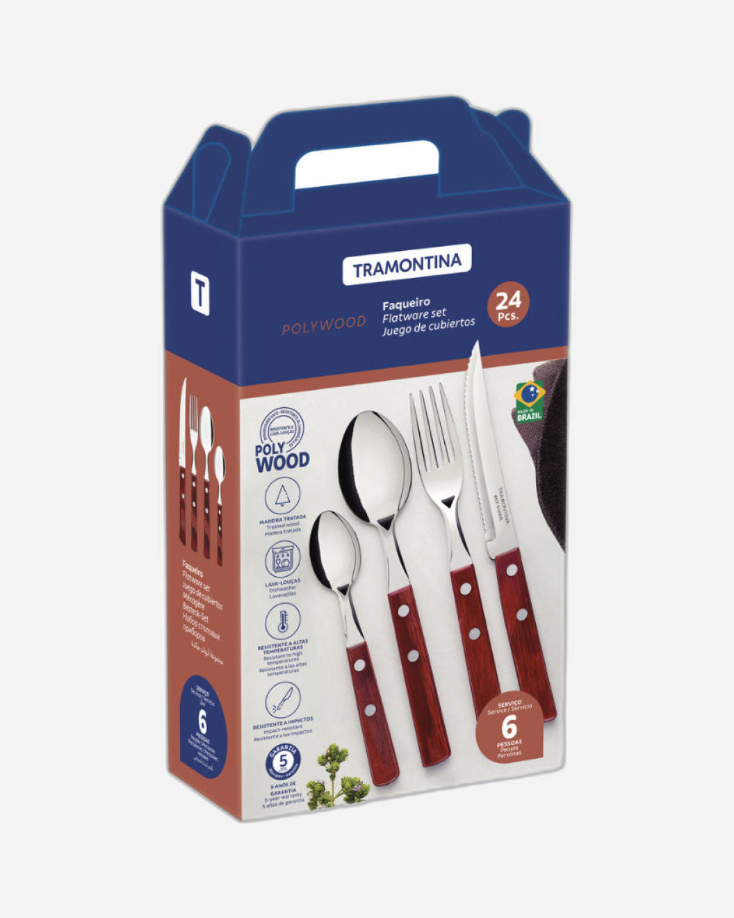Tramontina Polywood Flatware Set 24Pc Red