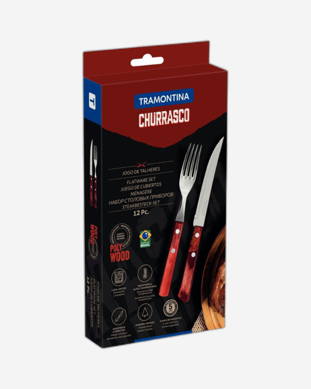 Tramontina Barbecue Flatware Set 12Pc Red
