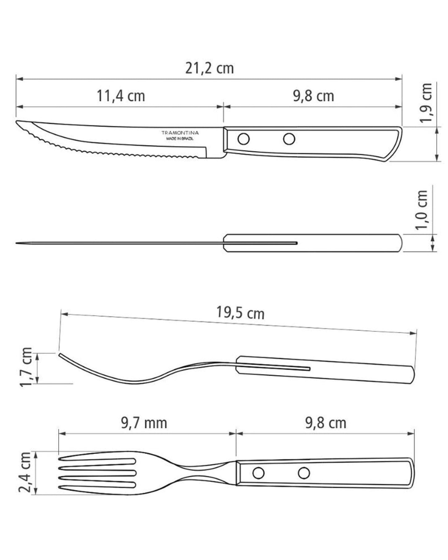 Tramontina Barbecue Flatware Set 12Pc Red