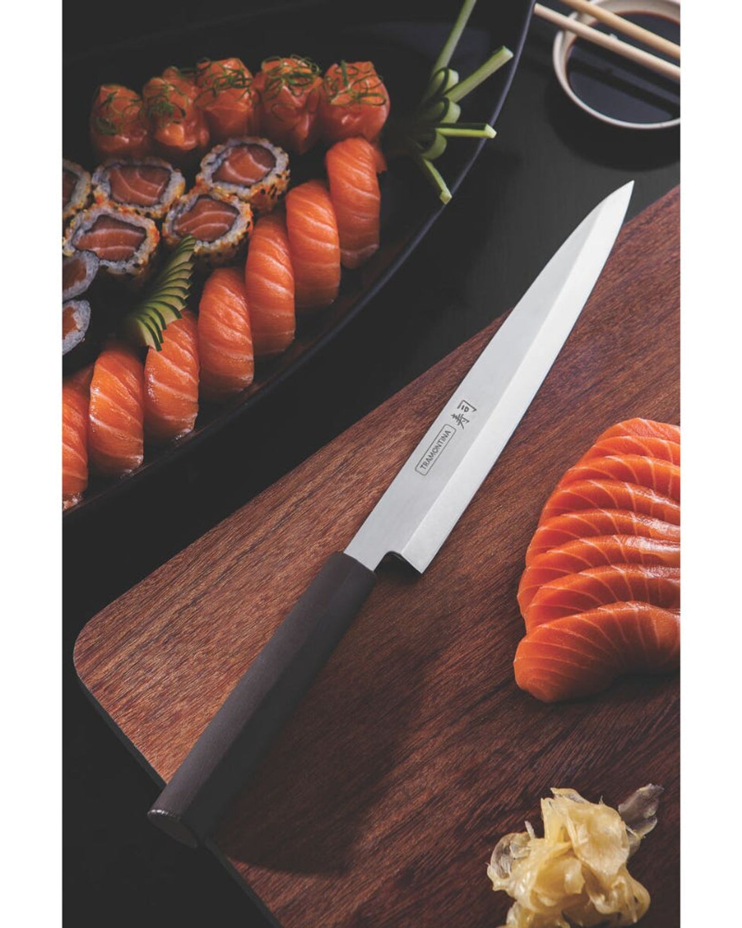 Tramontina Since 1911 Made In Brazil Tramontina Sushi 9" Stainless Steel Yanagiba Knife With Nylon Handle