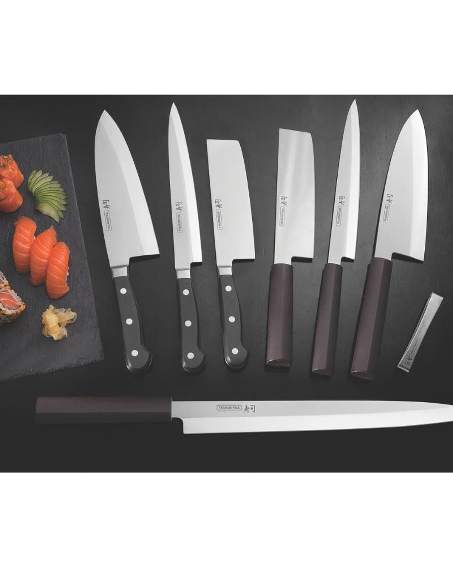 Tramontina Since 1911 Made In Brazil Tramontina Sushi 8" Stainless Steel Deba Knife With Nylon Handle