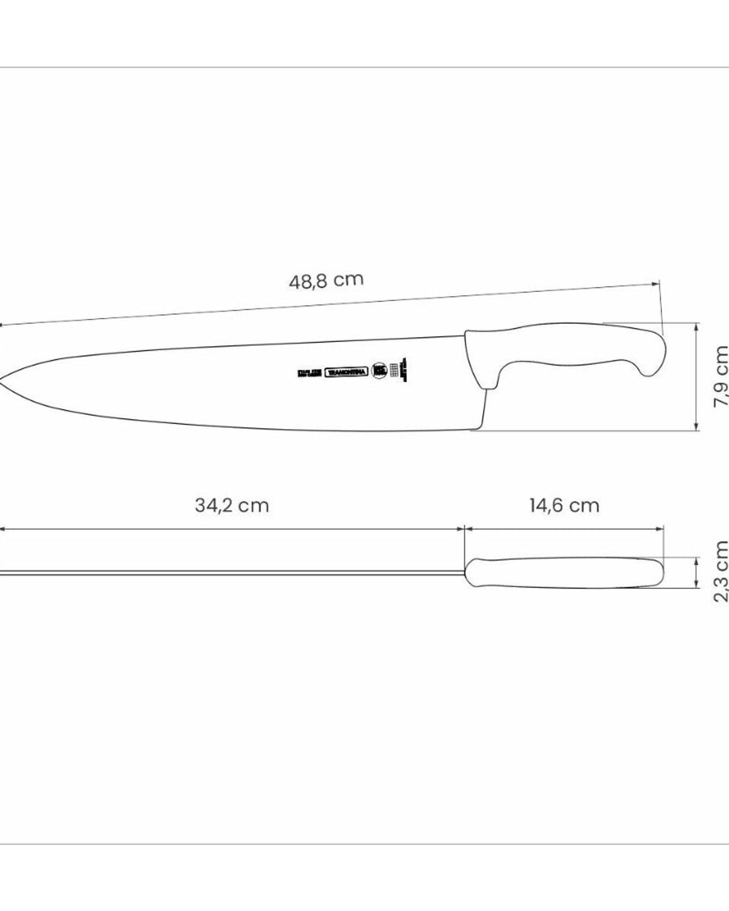 Tramontina Since 1911 Made In Brazil Tramontina Professional 14" Meat Knife With Stainless-Steel Blade And Yellow Polypropylene Handle