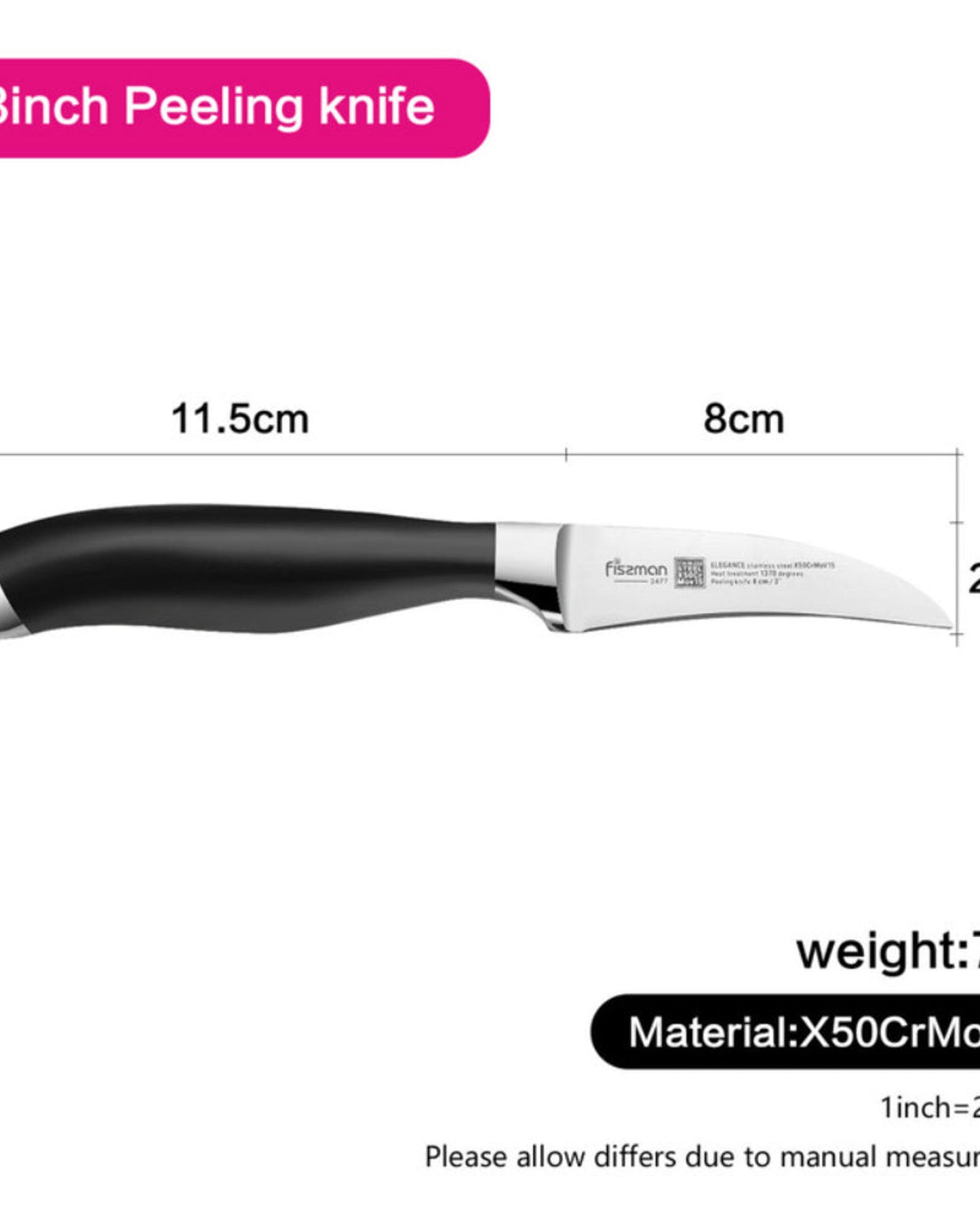 Fissman Vegetable Peeler Elegance Claw Black/Silver 8cm