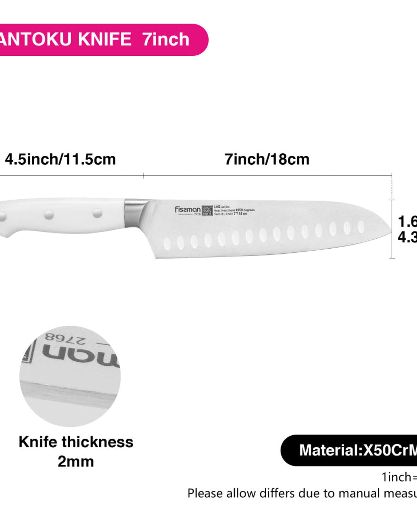 Fissman Santoku Knife Linz 7Inch