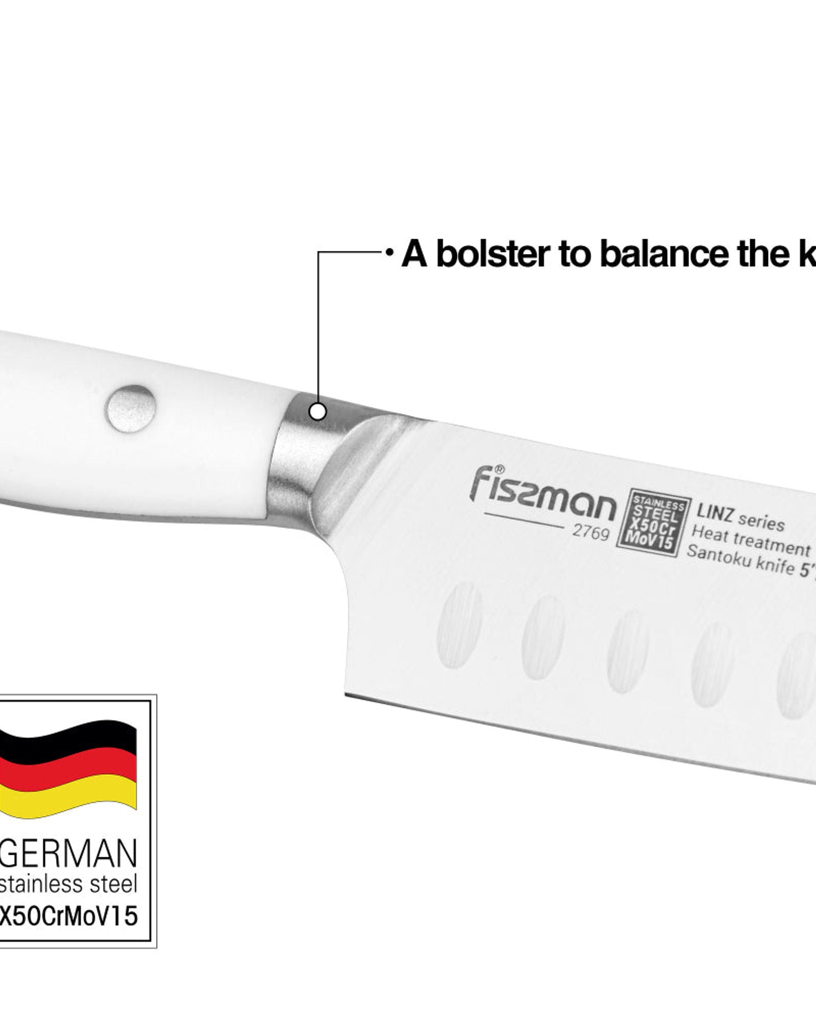 Fissman 5'' Santoku Knife LINZ (steel X50Cr15MoV)