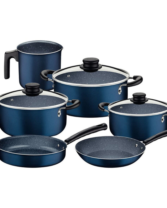Tramontina Since 1911 Made In Brazil Tramontina Aluminum Cookware Set With Interior And Exterior Starflon Max Nonstick Coating Blue 7 Pieces