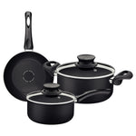 Tramontina Since 1911 Made In Brazil Tramontina Paris+ 5-Piece Black Aluminum Cookware Set With Interior And Exterior Starflon Excellent Nonstick Coating