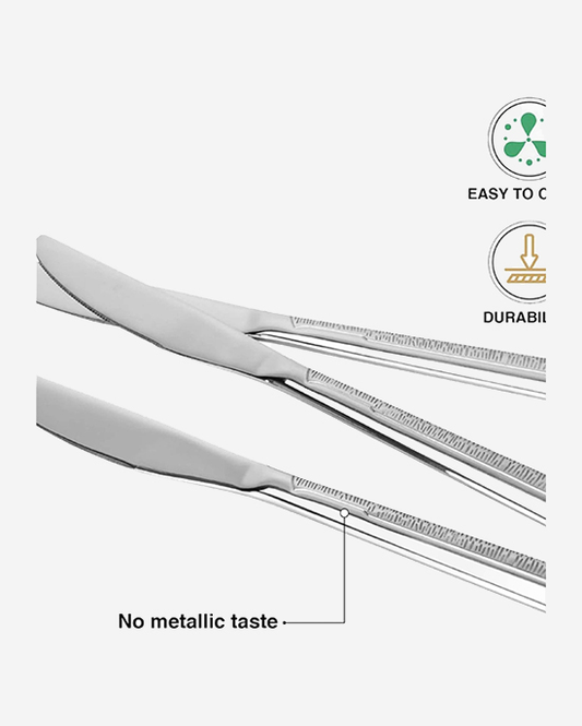 Fissman 3-Piece Dinner Knife 22.5cm, Stainless Steel Cutlery Set Flor Series