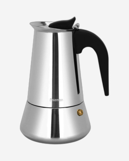 Fissman Stovetop Espresso Maker 300ml For 6 Cups Stainless Steel Making Fresh Coffee Moka Pot Express