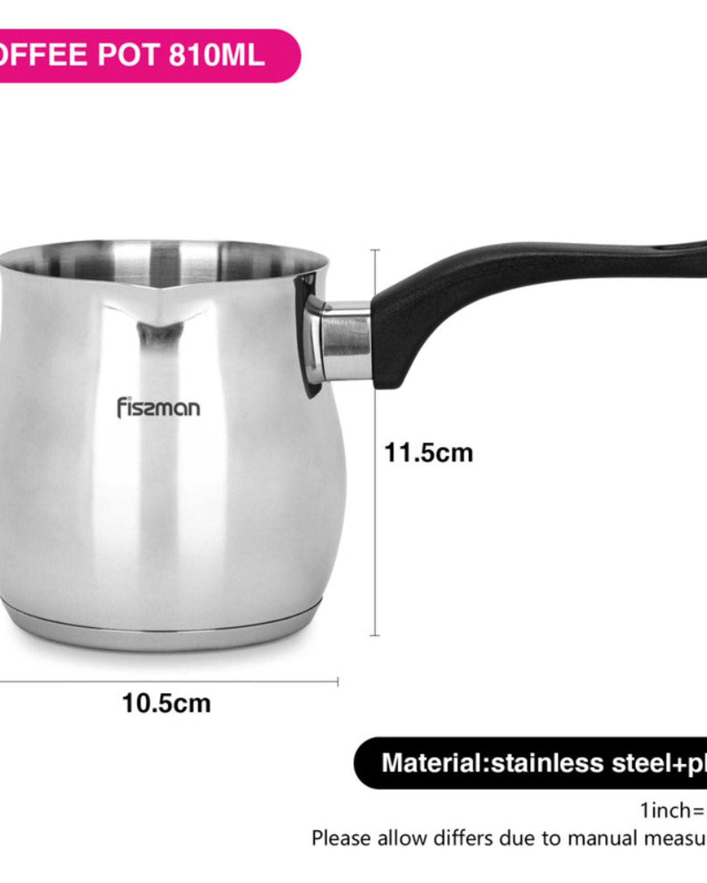Fissman Coffee Pot 810 ml With Induction Bottom (Stainless Steel)