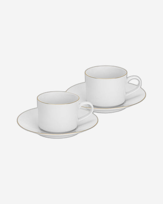 Fissman 2-Piece Cups Floree Series 240ml with Saucers New Bone China