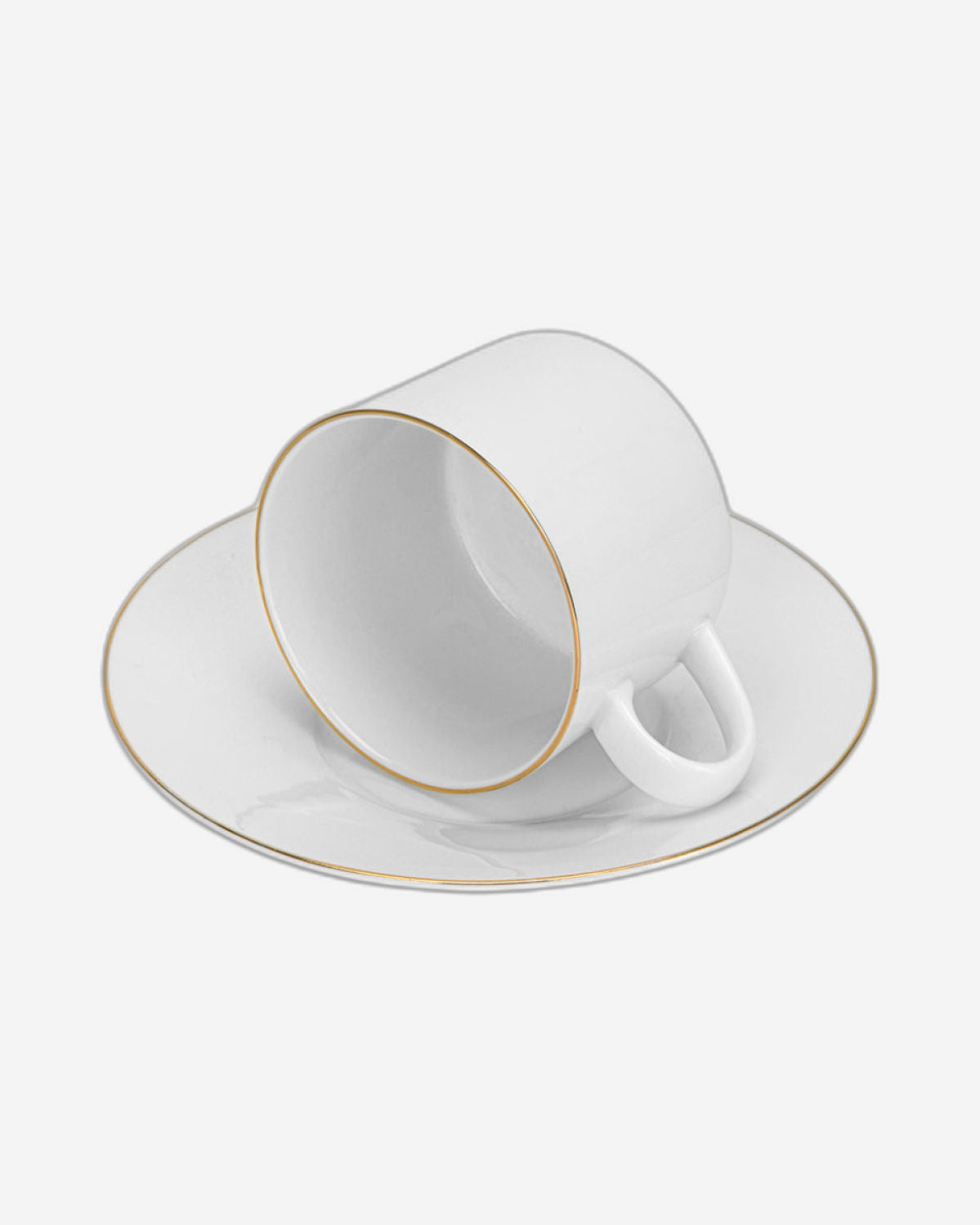 Fissman 2-Piece Cups Floree Series 240ml with Saucers New Bone China