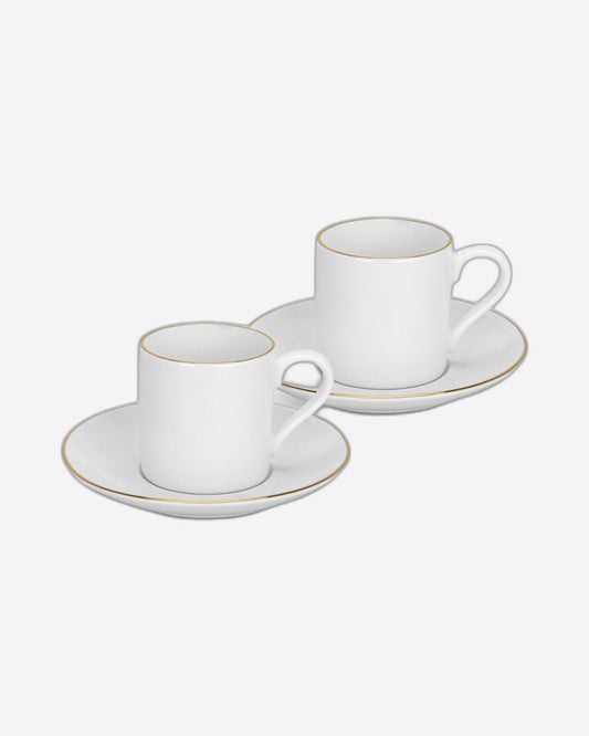 Fissman 2-Piece Cups Floree Series 100ml with Saucers New Bone China