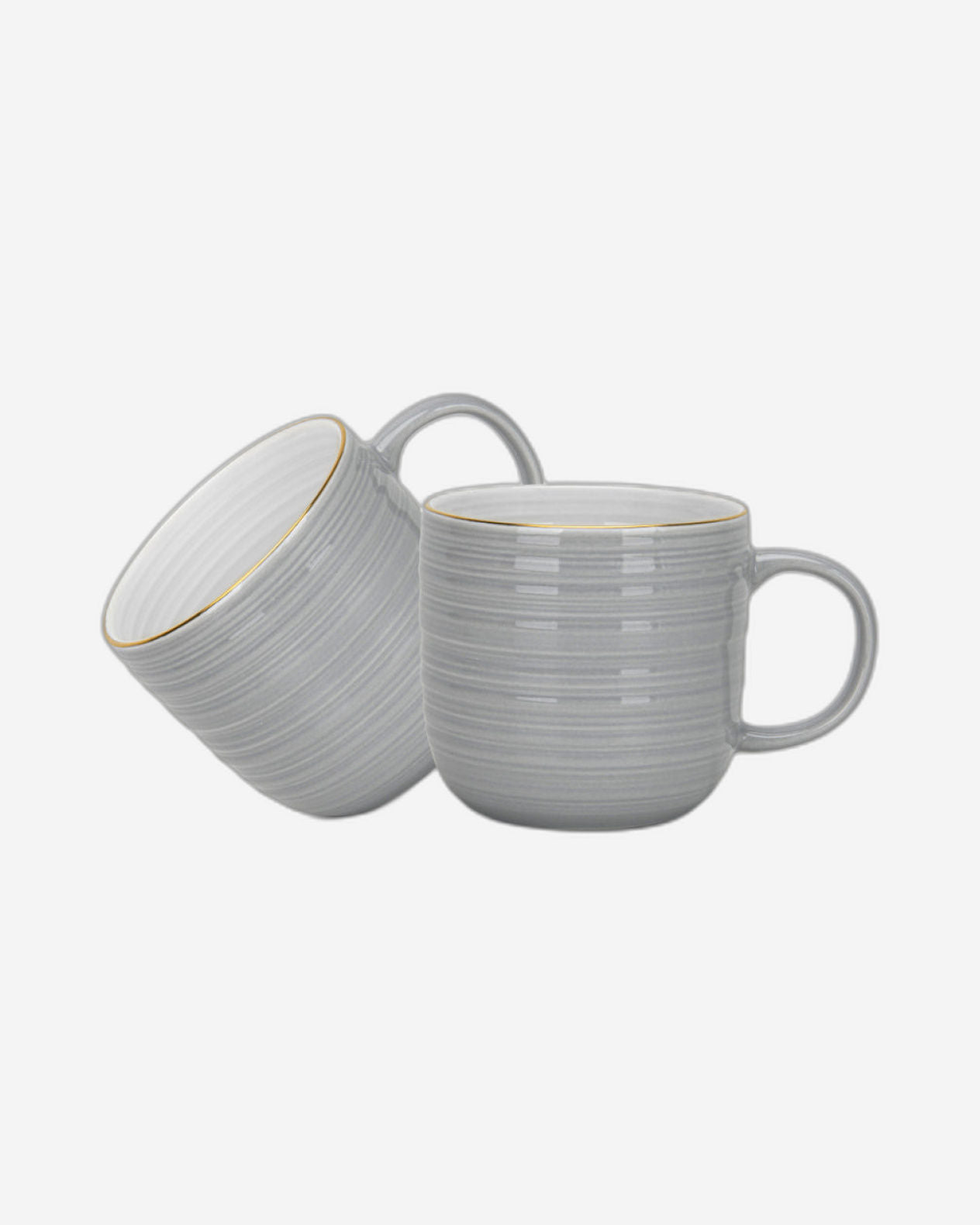 Fissman 2-Piece Mugs Firmina Series Series Gray 350ml New Bone China