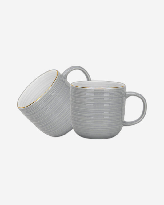Fissman 2-Piece Mugs Firmina Series Series Gray 350ml New Bone China