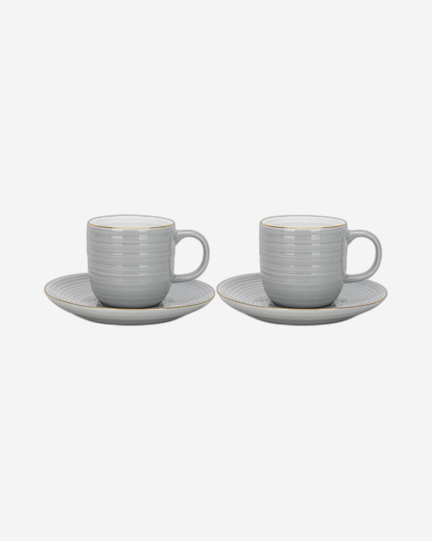 Fissman 2-Piece Cups Firmina Series Series Gray 180ml with Saucers New Bone China