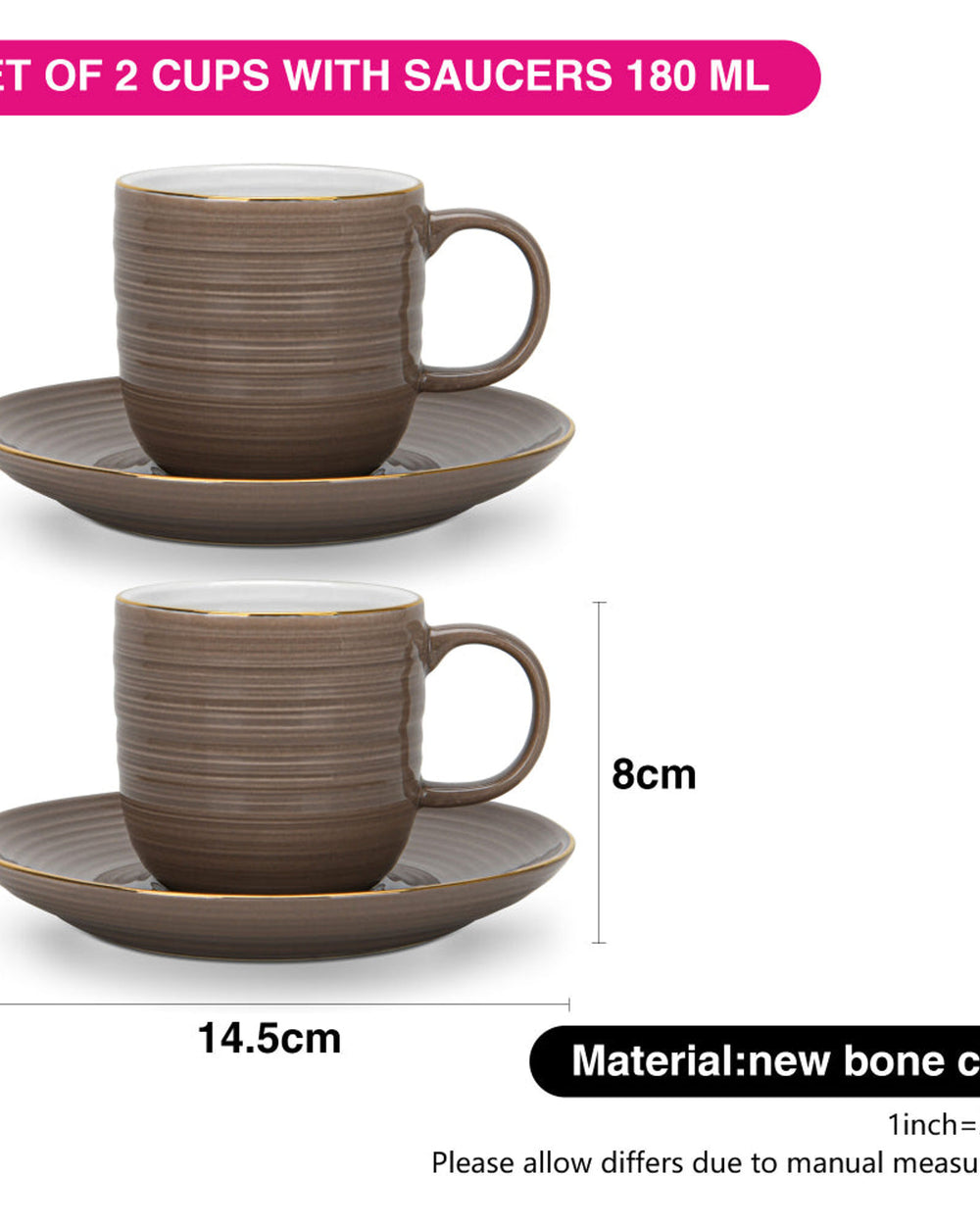 Fissman Cups Firmina Brown 2Pc 180ml