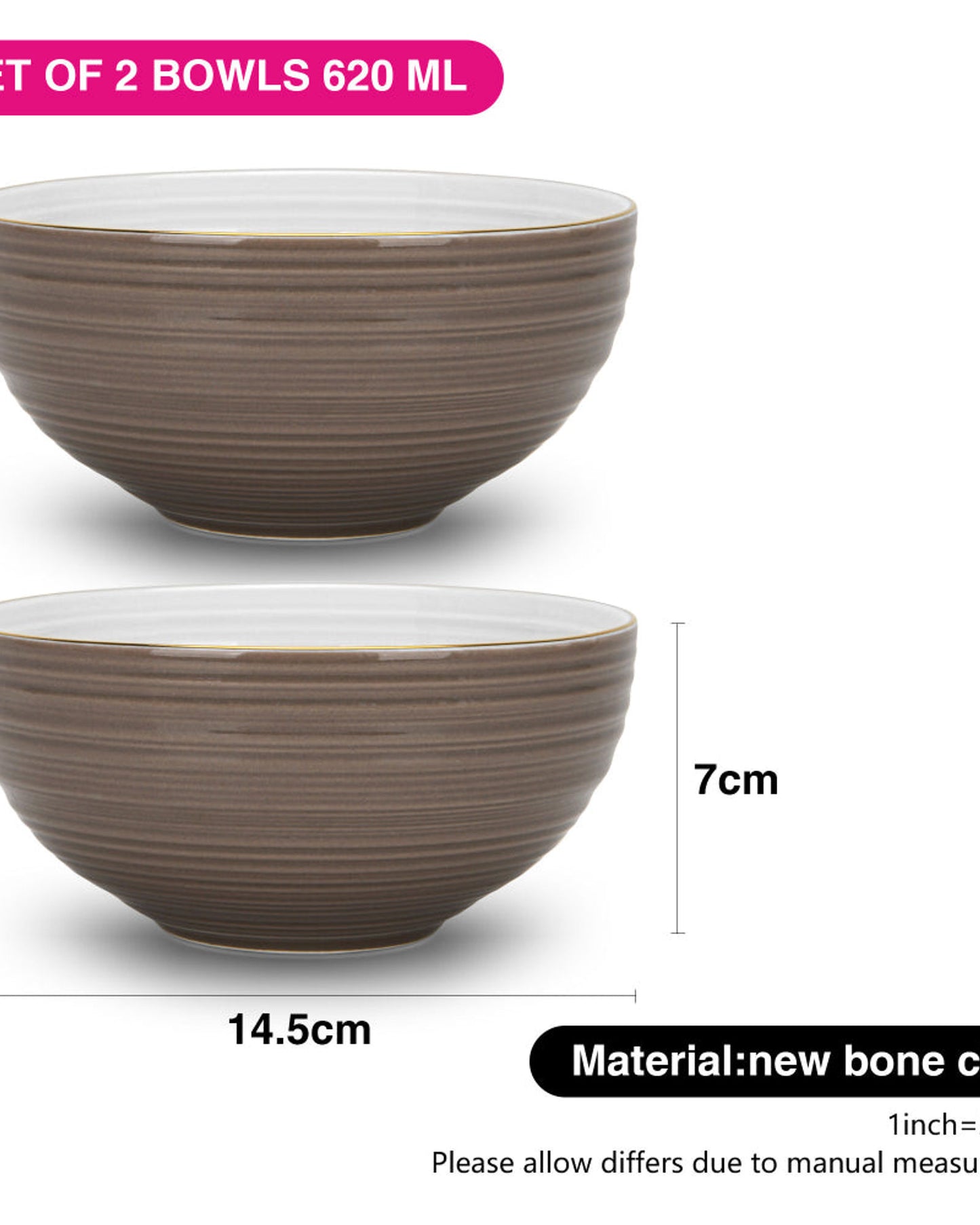 Fissman Bowls Firmina Brown 2Pc 620ml