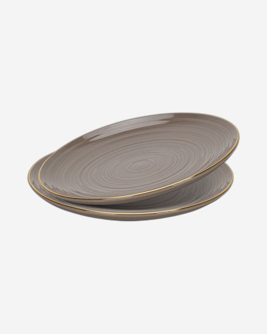 Fissman 2-Piece Plates Firmina Brown 21cm New Bone China