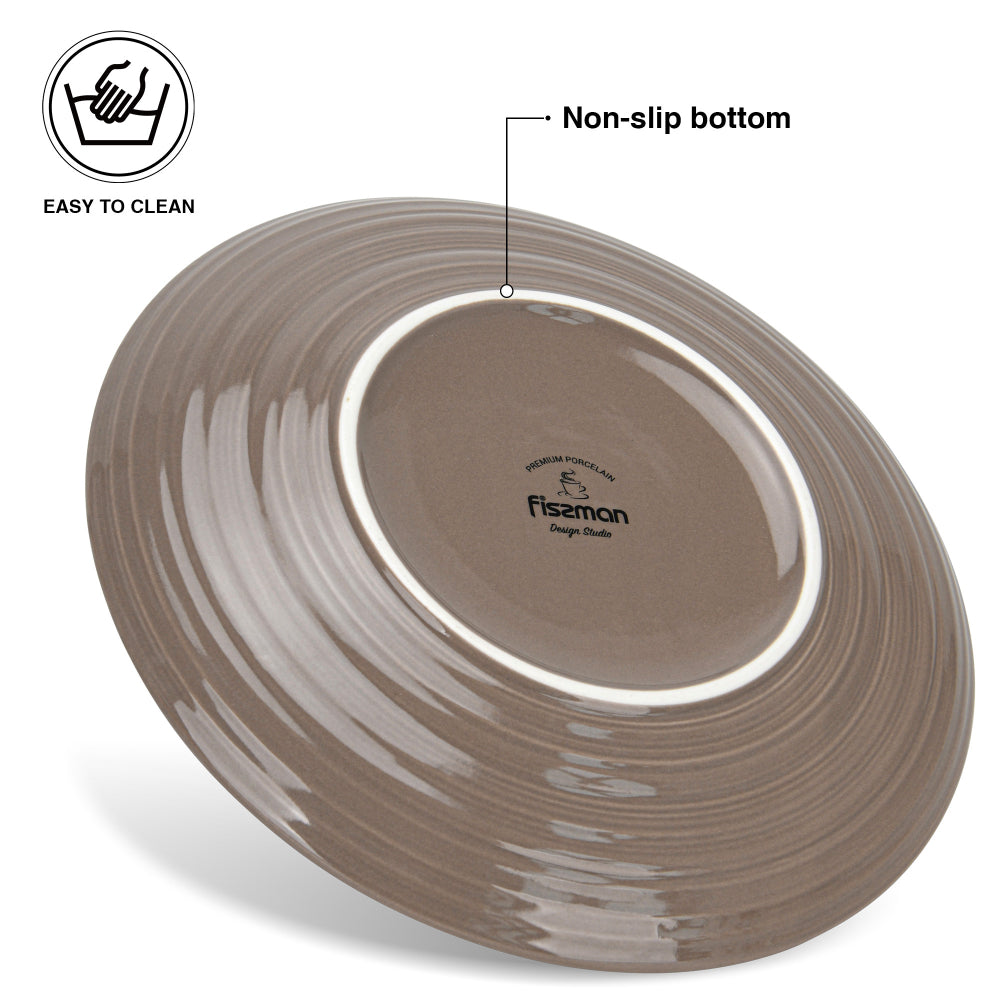 Fissman 2-Piece Plates Firmina Brown 21cm New Bone China