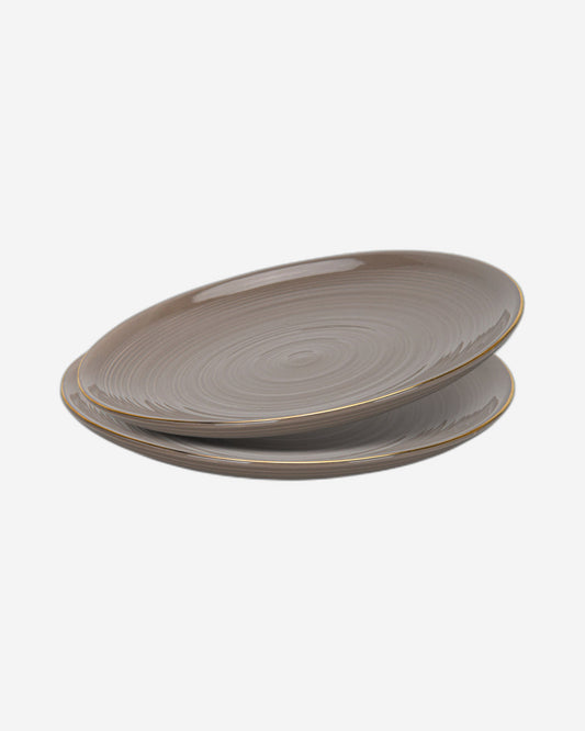 Fissman 2-Piece Plates Firmina Brown 26cm New Bone China