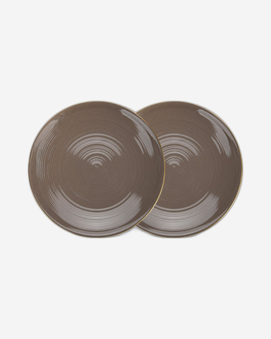 Fissman 2-Piece Plates Firmina Brown 26cm New Bone China