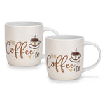 Fissman 2-Piece Mugs 310ml The Coffee I Do New Bone China