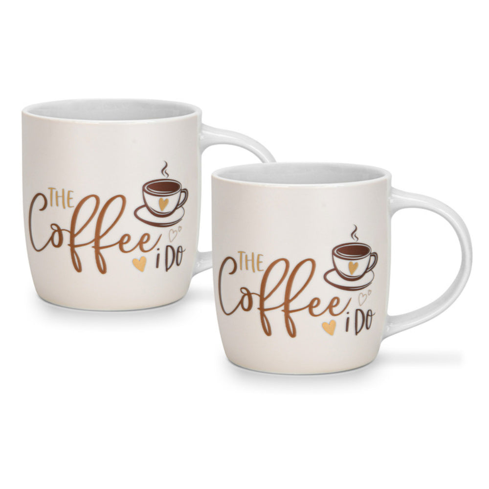 Fissman 2-Piece Mugs 310ml The Coffee I Do New Bone China