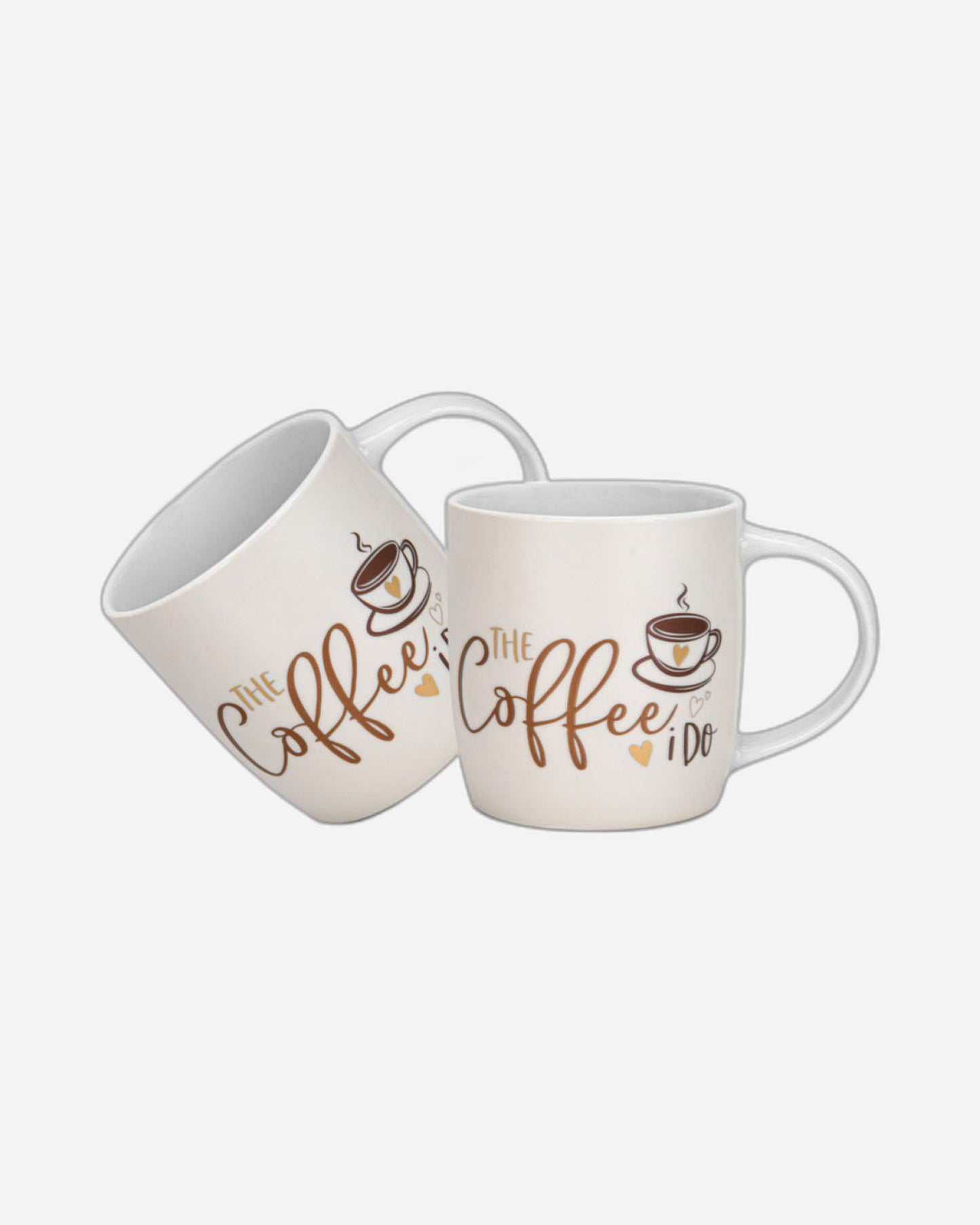 Fissman 2-Piece Mugs 310ml The Coffee I Do New Bone China