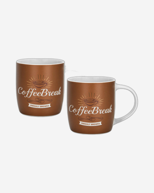 Fissman 2-Piece Mugs 310ml Coffee Break New Bone China