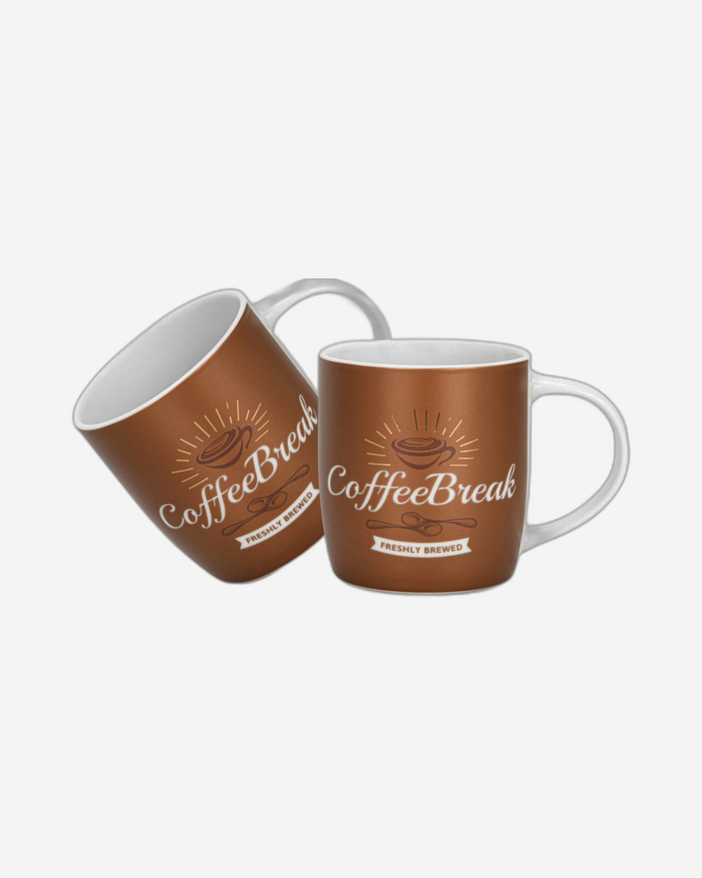 Fissman 2-Piece Mugs 310ml Coffee Break New Bone China