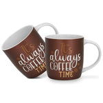 Fissman 2-Piece Mugs 310ml Its Always Coffee New Bone China