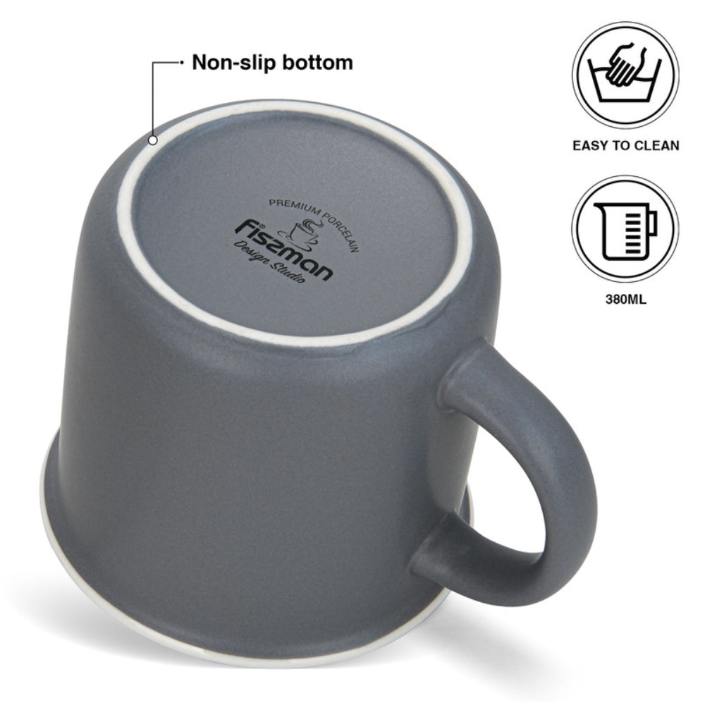 Fissman 2-Piece Mugs 380ml For You New Bone China