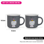 Fissman 2-Piece Mugs 380ml For You New Bone China