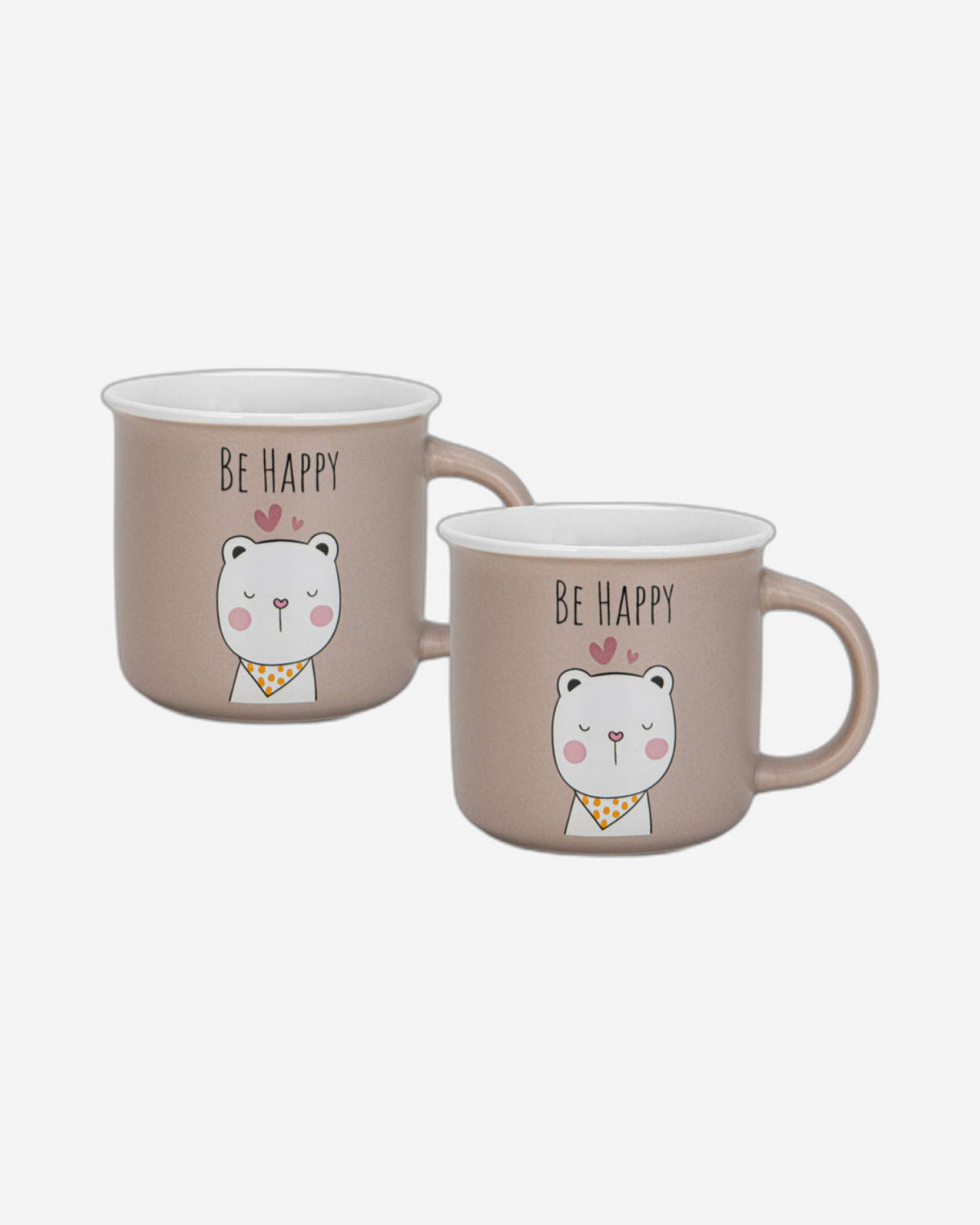 Fissman 2-Piece Mugs 380ml Be Happy New Bone China