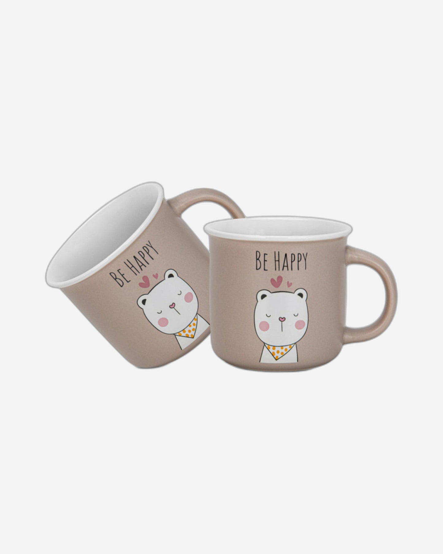 Fissman 2-Piece Mugs 380ml Be Happy New Bone China