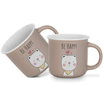 Fissman 2-Piece Mugs 380ml Be Happy New Bone China