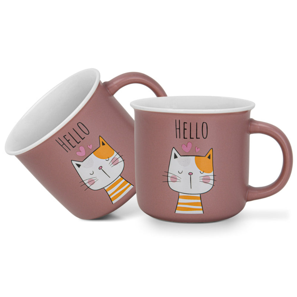Fissman 2-Piece Mugs 380ml Hello New Bone China