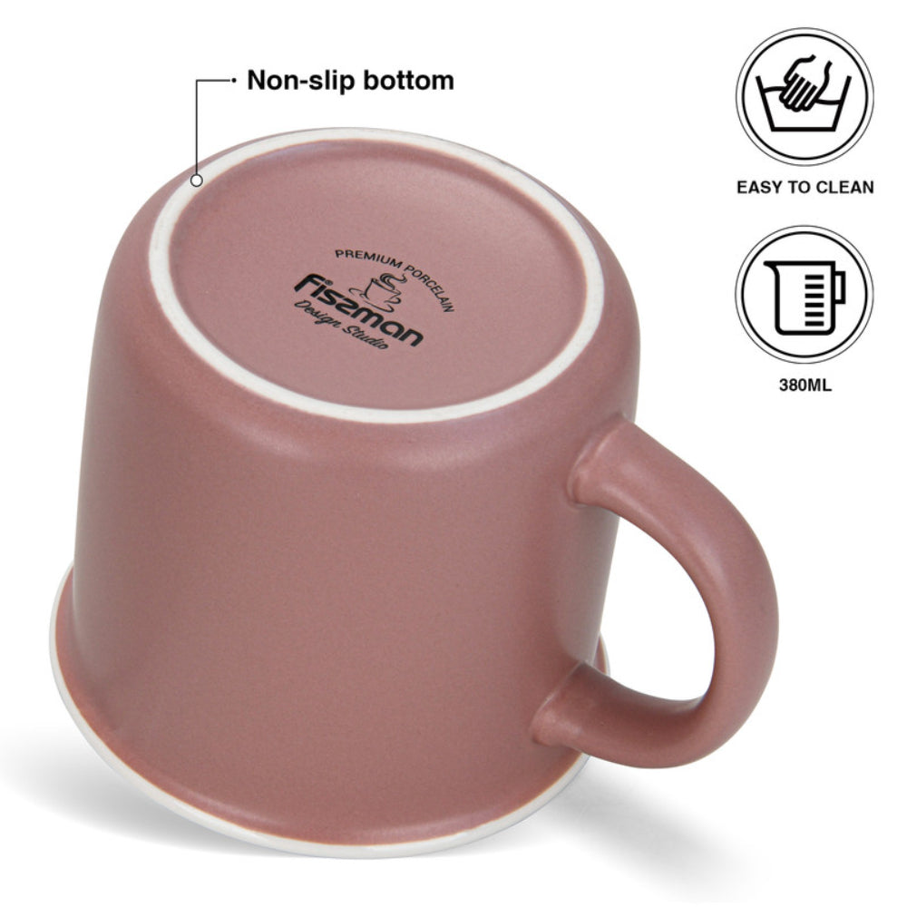 Fissman 2-Piece Mugs 380ml Hello New Bone China
