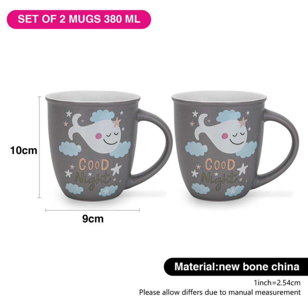 Fissman 2-Piece Mugs 380ml Good Night New Bone China