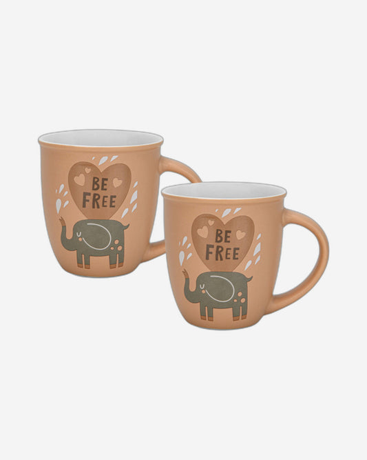 Fissman 2-Piece Mugs 380ml Be Free New Bone China