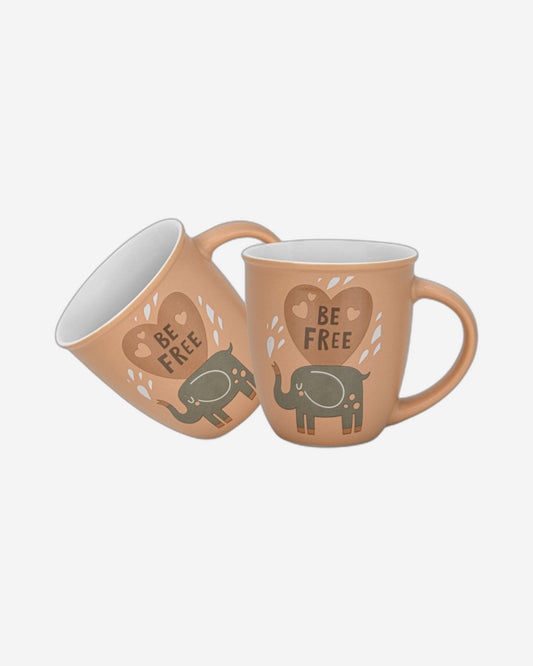 Fissman 2-Piece Mugs 380ml Be Free New Bone China