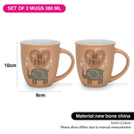 Fissman 2-Piece Mugs 380ml Be Free New Bone China