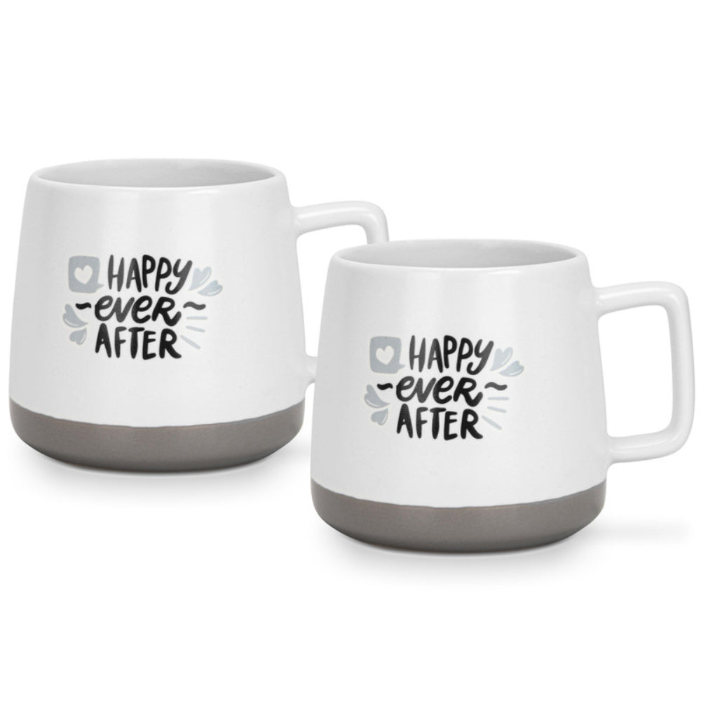Fissman 2-Piece Mugs 400ml Happy Ever After New Bone China