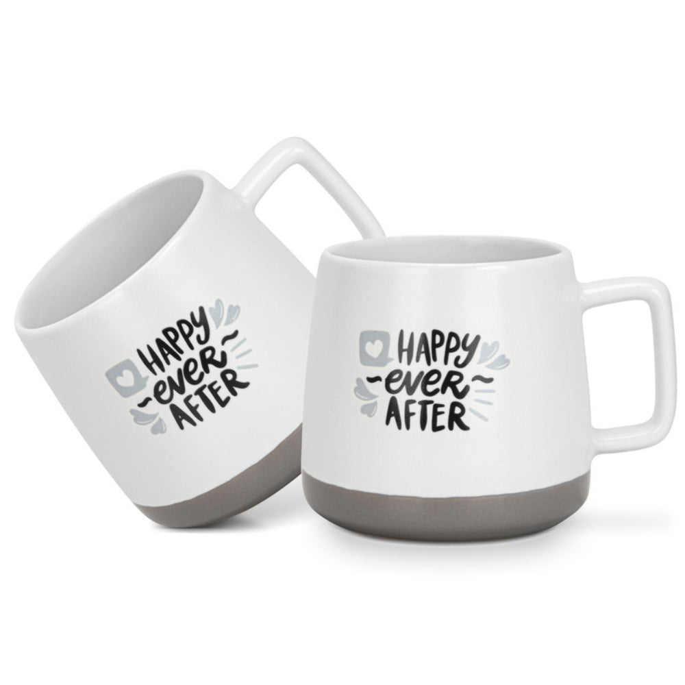 Fissman 2-Piece Mugs 400ml Happy Ever After New Bone China
