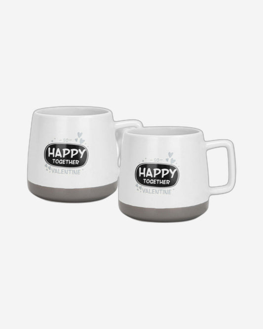 Fissman 2-Piece Mugs 400ml Happy Together New Bone China