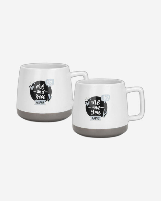 Fissman 2-Piece Mugs 400ml Me And You Happy New Bone China