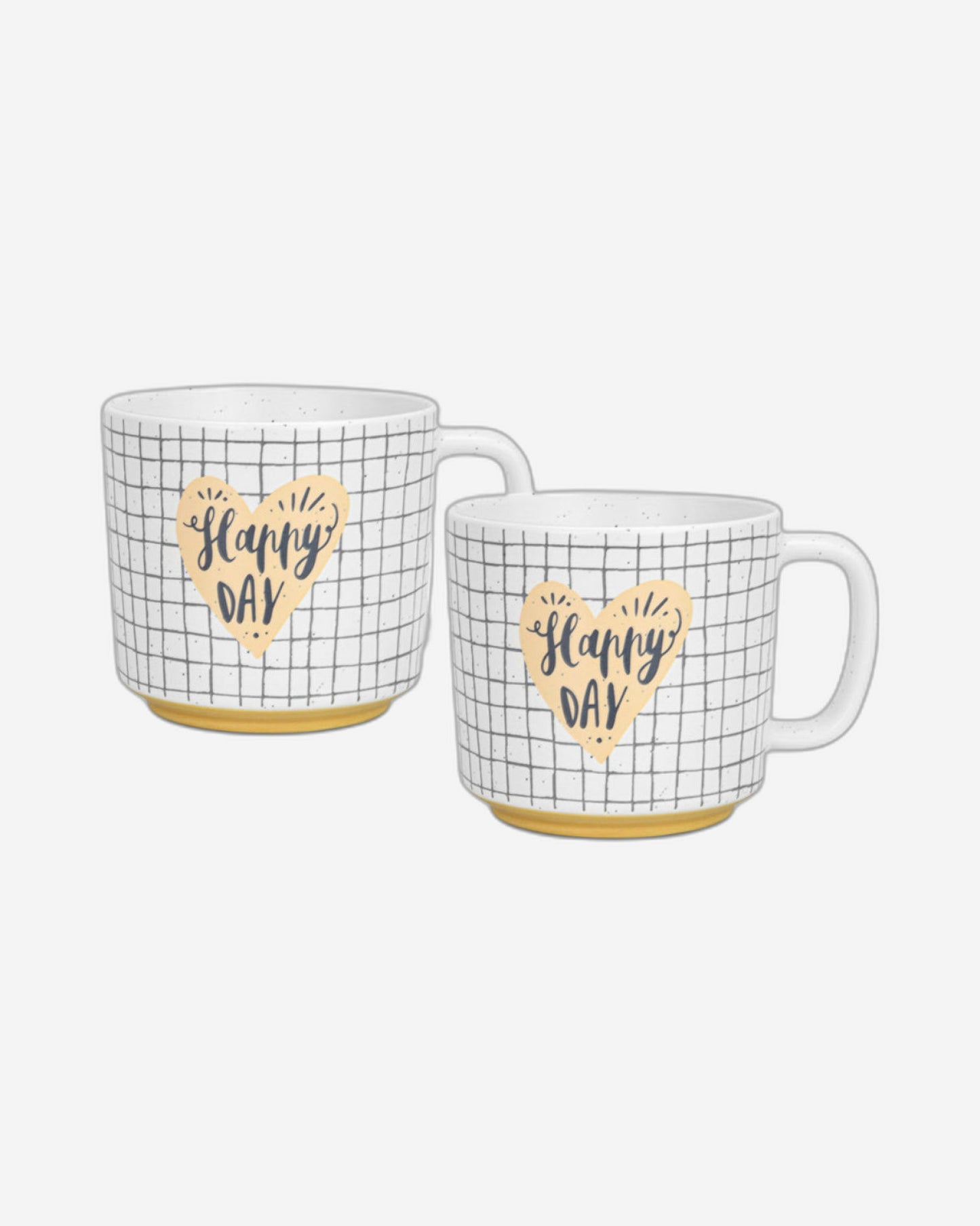 Fissman 2-Piece Mugs 490ml Happy Day Checked New Bone China
